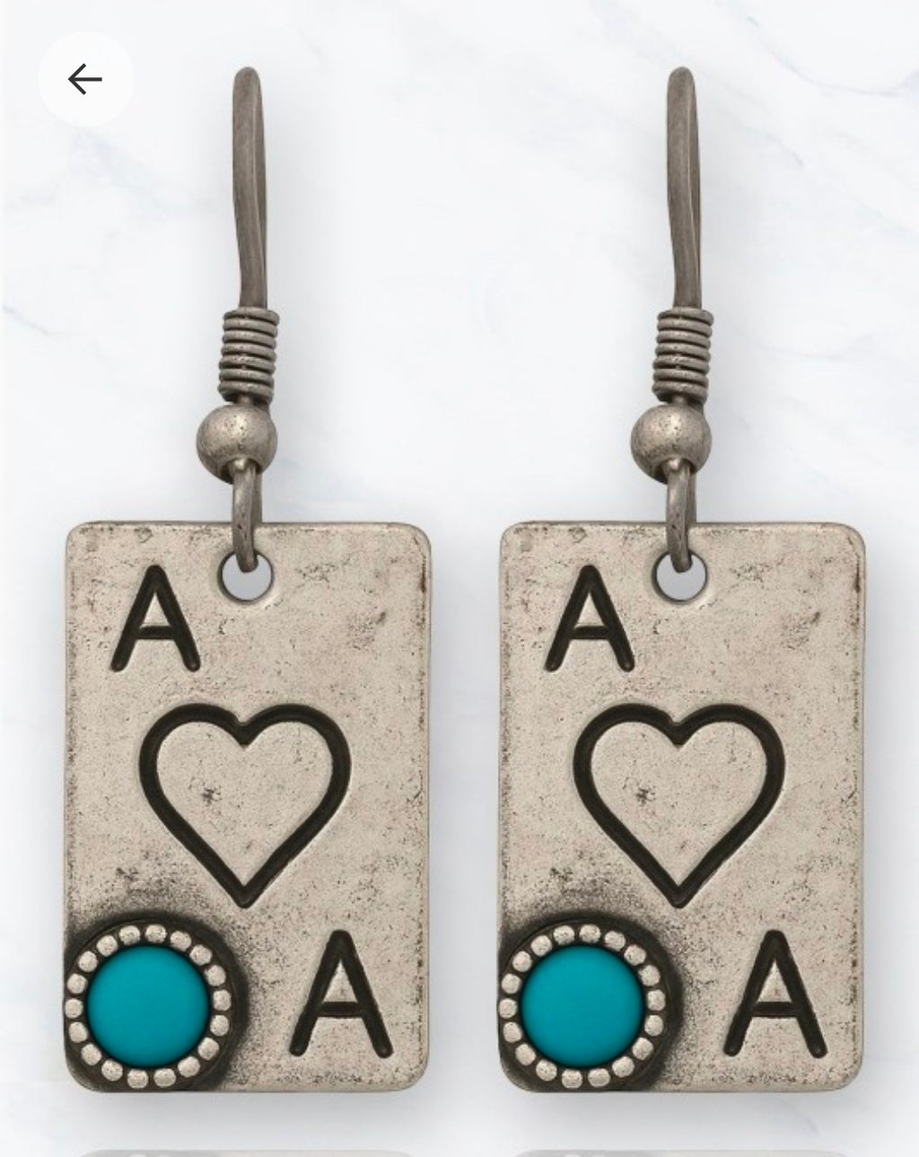 ✨ Rustic Ace of Hearts Western Earrings | Turquoise Card Earrings | Antique Silver Cowgirl Earrings | Western Jewelry | Rodeo Earrings | Country Boutique Gift