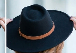 Wide Brim Panama Fedora Hat | Cream & Black | Tassel Accent Fedora
